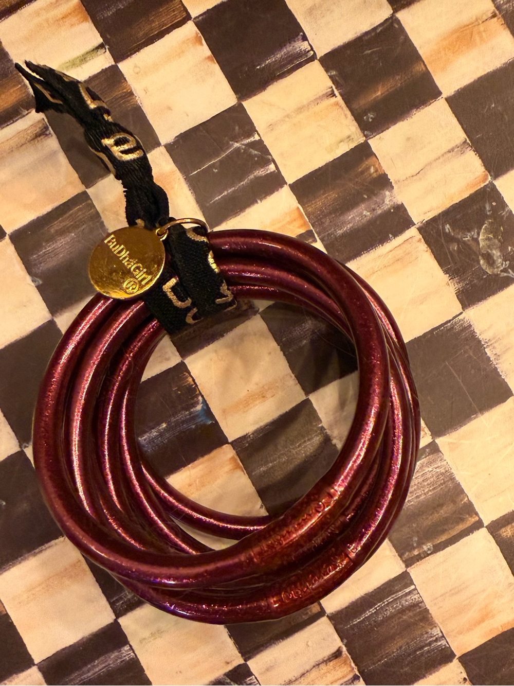Budhagirl Metallic eggplant small Bracelets